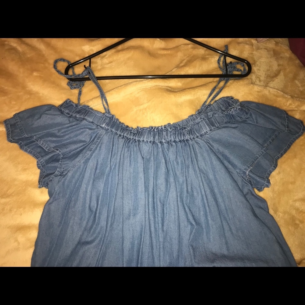 Denim off the shoulder top